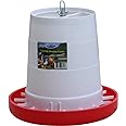 Farm Tuff Durable Outdoor Hanging Plastic Automatic Poultry Feeder with Customizable Flow Rates for Chickens, 17lb Capacity