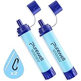 Purewell Outdoor Water Filter Personal Water Filtration Straw Emergency Survival Gear Water Purifier for Camping Hiking Climb