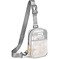 G4Free Clear Sling Bag Stadium Approved, Clear Fanny Pack Crossbody Mesh Bag Purses for Women, Transparent Lightweight Chest 