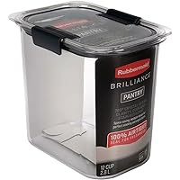 Rubbermaid Brilliance Pantry Airtight Food Storage Container, BPA-Free Plastic, 12 Cup