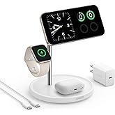 Anker MagSafe-Compatible Wireless Charging Stand, MagGo 3 in 1 Wireless Charging Station, Qi2 Certified 15W Wireless Charger 