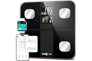 Runstar Smart Scale for Body Weight and Fat Percentage, High Accuracy Digital Bathroom Scale with Large Display for BMI Heart