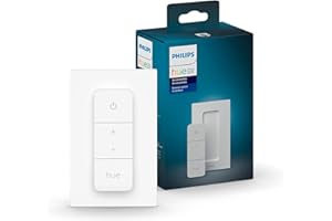 Philips Hue Smart Dimmer Switch with Remote, White - 1 Pack - Turns Hue Lights On, Off, Dims or Brightens - Requires Hue Brid