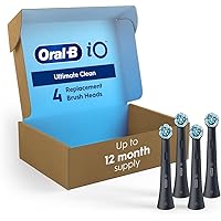 Oral-B iO Genuine Replacement Brush Heads, Ultimate Clean, Refills for Oral-B iO Electric Toothbrushes, Black, 4 Count