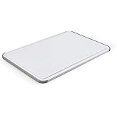 KitchenAid Classic Plastic Cutting Board with Perimeter Trench and Non Slip Edges, Dishwasher Safe, 12 inch x 18 inch, White 