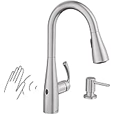 Moen Essie Spot Resist Stainless Touchless One-Handle Kitchen Faucet, Motion Activated Pull Down Kitchen Sink Faucet with Soa