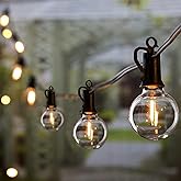 Brightown Outdoor String Lights - Connectable Dimmable LED Patio String Lights with G40 Globe Plastic Bulbs, All Weatherproof