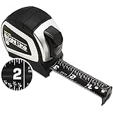 Perfect Measuring Tape - BrightLine High Contrast Dark Mode Easy Read Tape Measure for Low Light Visibility - Heavy Duty Rubb