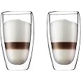 Bodum 15oz Pavina Double Wall High-Heat Borosilicate Glass, Set of 2, Clear