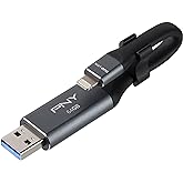 PNY 64GB DUO LINK iOS USB 3.0 OTG Flash Drive for iPhone & iPad and Computers - External Mobile Storage for photos, videos, a