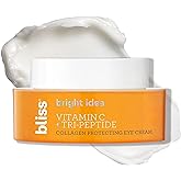 Bliss Vitamin C Eye Cream – Brightening & Hydrating Anti-Aging Treatment with 3-O-Ethyl Ascorbic Acid, Tri-Peptide & Licorice