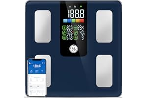 GE Scale for Body Weight Smart: Digital Bathroom Body Fat Scales for BMI Muscle Bluetooth Body Composition Monitor 11.8" Larg