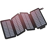 Hiluckey Solar Charger Power Bank 25000mAh USB C Fast Charging Portable Phone Charger with 4 Solar Panels & 3 USB Outputs for