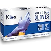 Klex Nitrile Exam Gloves - Medical Exam Grade, Powder Free, Rubber Latex Free, Strong 3.5mil, Food Safe, Lavender