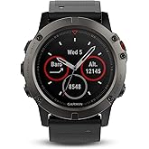 Garmin fēnix 5X, Premium and Rugged Multisport GPS Smartwatch, features Topo U.S. Mapping, Slate Gray, (Renewed)