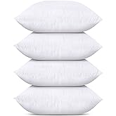 Utopia Bedding Throw Pillows (Set of 4, White), 20 x 20 Inches Pillows for Sofa, Bed and Couch Decorative Stuffer Pillows