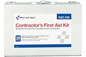 First Aid Only 9302-25M 25-Person Contractor's Emergency First Aid Kit for Home Renovation, Job Sites, and Construction Vehic