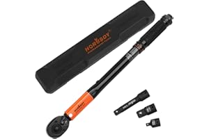 HORUSDY 3/8-Inch Drive Click Torque Wrench, 10-80 Ft-Lb, Quick Release Ratchets, Black