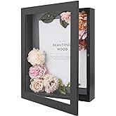 Golden State Art, 11x14 Shadow Box Frame Display Case, 2-inch Depth, Great for Collages, Collections, Mementos, 6 Pins Includ