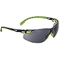 3M Safety Glasses, Solus 1000, S1202SGAF, ANSI Z87, Scotchgard Anti-Fog, Gray Lens, Green/Black Frame, Padded Temple, Soft No