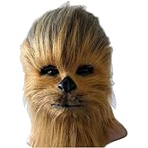 eLymwoo Chewbacca Mask Ape Cosplay Helmet Full Head Latex Flexible Helmet Halloween Costume Prop Fancy Ball Soft Mask