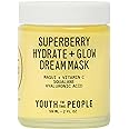 Youth To The People Superberry Glow Dream Mask - Brightening Overnight Face Mask + Hyaluronic Acid Night Moisturizer with Vit