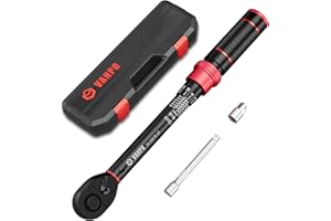 VANPO 1/4-inch Drive Click Torque Wrench, 20-240 in. lb/2.3-27.1 Nm, Inch Pound Torque Wrench Set with 1/4" to 3/8" Adapter, 