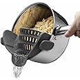 Kitchen Gizmo Snap N' Strain - Silicone Clip-On Colander, Heat Resistant Drainer for Vegetables and Pasta Noodles, Kitchen Ga