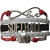 Softball Infinity Charm Bracelet- Softball Jewelry - Adjustable Bracelet for Softball Player, Team and Coaches Gifts