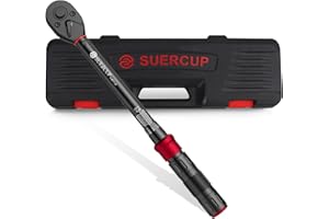 SUERCUP 3/8-Inch Drive Click Torque Wrench - 5-45 Ft-Lb/6.8-61Nm, ±3% High Accuracy Torque Wrench, Dual-Direction Adjustable 