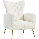 KGOPK Modern Velvet Accent Chair,Wingback Arm Chair Decorative Chairs with Gold Metal Legs,Comfy Reading Chair for Bedroom Li