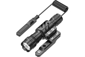 Feyachi Tactical Flashlight 1200 Lumen Matte Black LED Weapon Light with Mlok/Picatinny Flashlight Mount and Pressure Switch 