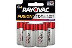 Rayovac Fusion C Batteries (4 Pack), Alkaline C Cell Batteries, Great for High Drain Devices