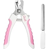 Dudi Pet Nails Clippers for Cats and Nail File - Cat Nail Trimmers with Lock Guard - Razor Sharp Grooming Clipper Trimmer Bla
