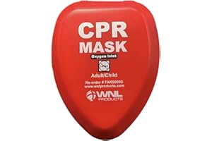 WNL Products CPR Rescue Mask, Adult/Child Pocket Resuscitator, Hard Case Kit with Belt Clip