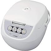 TIGER JBV-A18U 10-Cup (Uncooked) Micom Rice Cooker and Warmer with Tacook Food Steamer Cooking Tray Technology, White