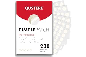 QUSTERE Pimple Patches for Face, Hydrocolloid Acne Patches, Cute Round Shape Zit Covers, Spot Stickers with Tea Tree, Salicyl