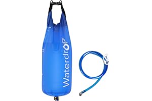 Waterdrop Gravity Water Bag for Camping, Travel, Backpacking, Hiking and Emergency, Compatible with Water Filter Straw, Flex 