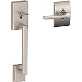 Schlage FE285 CEN 619 LAT CEN Century Front Entry Handleset with Latitude Lever, Lower Half Grip, Satin Nickel