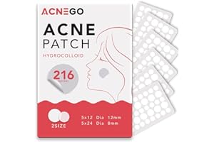 216 Counts Pimple Patches for Face, Hydrocolloid Acne Patches Zit Patches for Face Acne Spot Patch Cystic Acne Stickers Blemi