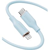 Anker USB-C to Lightning Cable, 641 Cable (Misty Blue 6ft), MFi Certified, Powerline III Flow Silicone Fast Charging Cable fo