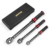 AEROFORCE 1/4 & 3/8 & 1/2-inch Drive Click Torque Wrench, 3Pcs Torque Wrench Set 4-20Ft.lb, 5-45Ft.lb, 15-165Ft.lb 72-Tooth D