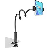 Tablet Stand Holder, Mount Holder Clip with Grip Flexible Long Arm Gooseneck Compatible with ipad iPhone/Nintendo Switch/Sams