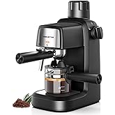 KEENSTAR Coffee Machine, 3.5 Bar Espresso Cappuccino Machine, 800W with Milk Frother - 4 Cup Portable Coffee Maker for Latte,