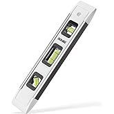 DOWELL Magnetic Torpedo Level Mini Bubble Level Box Spirit Level Alloy Frame 180/90/45 Degree 9-Inch (1, White)