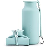 TakeToday Collapsible Water Bottles 20 oz, Leak Proof, BPA Free Foldable Silicone Travel Water Bottle Cups for Taveling, Outd