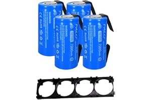 CITYORK 4 Pack 3.2v 32700 LiFePO4 Lithium Li Ion Rechargeable Batteries with DIY Nickel Sheets for Scooter, 35A Continuous Di