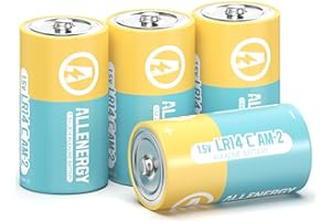 ALLENERGY C Batteries 4 Pack LR14 1.5V Alkaline Battery Long-Lasting, 10-Year Shelf Life