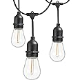 Newhouse Lighting Outdoor String Lights with Hanging Sockets Weatherproof Technology Heavy Duty 48-foot Cord 18 Lights Bulbs 