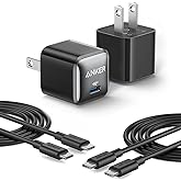 Anker Nano Charger, 2-Pack 20W Compact Fast Charger with PowerIQ Technology, for iPhone 15/15 Plus / 15 Pro / 15 Pro Max, Gal